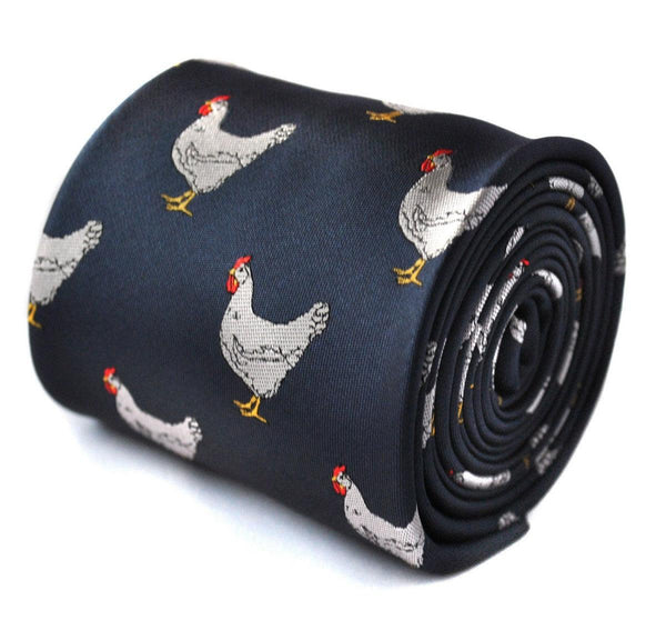 navy tie with chicken design